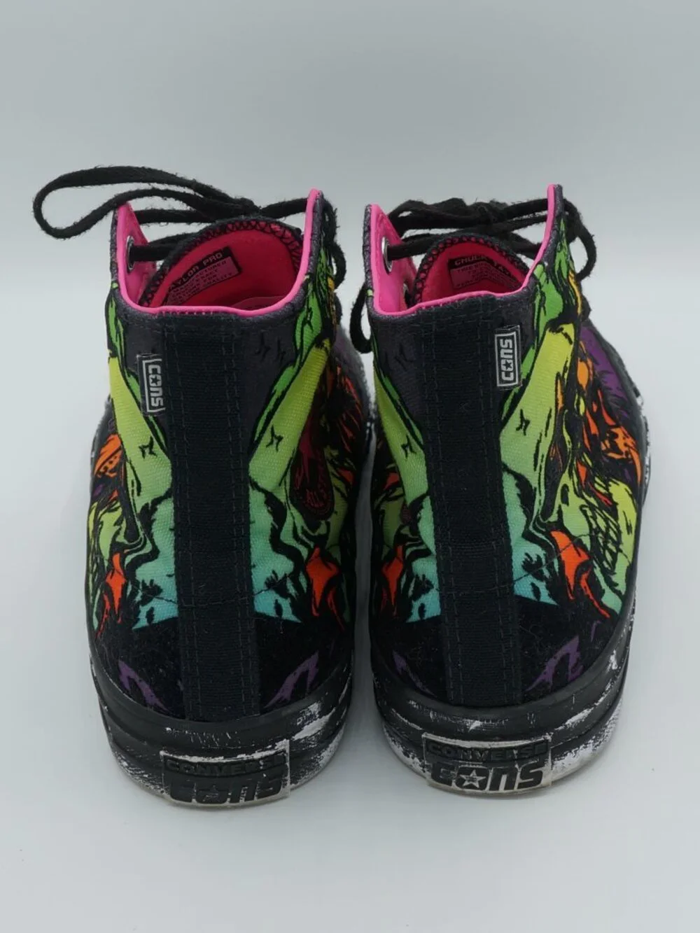 Converse Chuck Taylor All Star Pro High Top Rainbow Skull Sneakers Men's Size 8